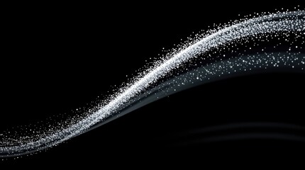 Wall Mural - A digital illustration of an abstract wave of particles, high contrast low key lighting, long exposure effect, captures motion or light trails, deep shadows, dramatic effect, vector format