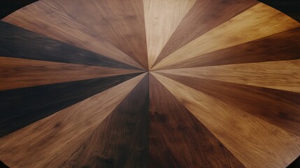 Poster - Radial Wooden Tabletop Design Sunburst Wood Grain Pattern