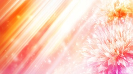 Poster - Radiant Dahlias in Soft Light Burst Background