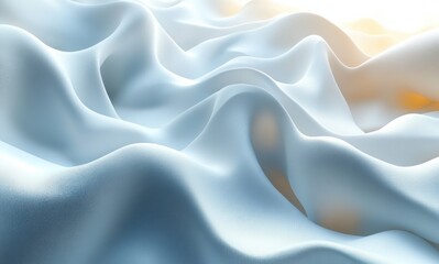 Leinwandbilder - Elegant White Wave Abstract Composition Minimalism Design Concept