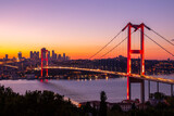 Istanbul sunset from most famous and touristic location. This is the Nation Park in Nakastepe. 15th July Martyrs Bridge (July 15th Sehit Koprusu). Istanbul Bosphorus Bridge. High quality Turkey puzzle