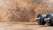 © Giman - Dumbbells on textured surface, fitness, workout, strength training,  home gym, exercise, background