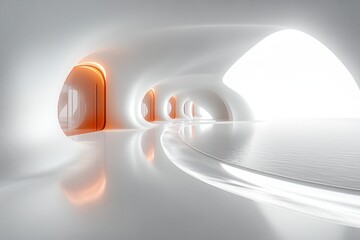 Leinwandbilder - Minimalist Abstract Design Bright White Environment Chiaroscuro Curves Symmetry Balance