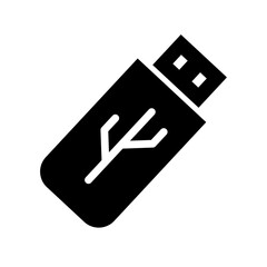 Poster - USB flash drive silhouette. Vector.