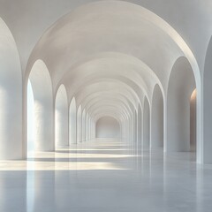 Leinwandbilder - Futuristic Minimalist Architecture with Smooth Curves and Soft Light
