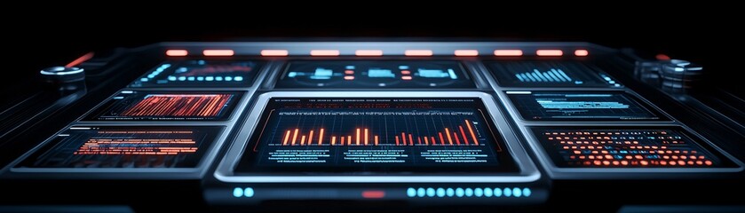 Poster - a sleek documentation interface, depicting information knowledge documentation as interactive panels floating in zero gravity, metallic and glass textures, futuristic minimalism, glowing data points,
