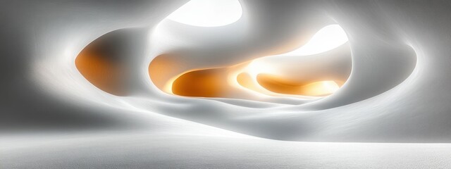 Aufkleber - Dynamic Minimalist Abstract Background with Curved Lines and Soft Lighting