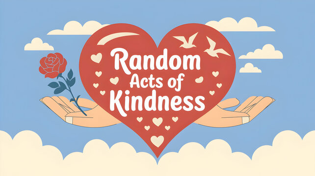 National Random Acts of Kindness Day design template concept observed on February 17. Friendship Vector Illustration