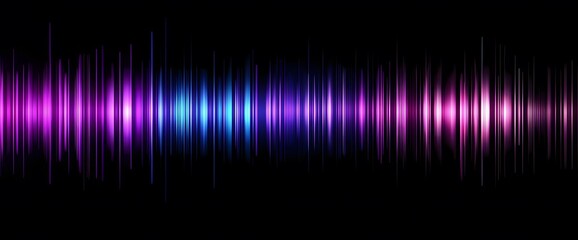 Canvas Print - Abstract Purple and Blue Light Waveform Design