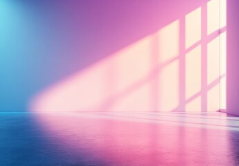 Poster - Pastel pink and blue room with window light.
