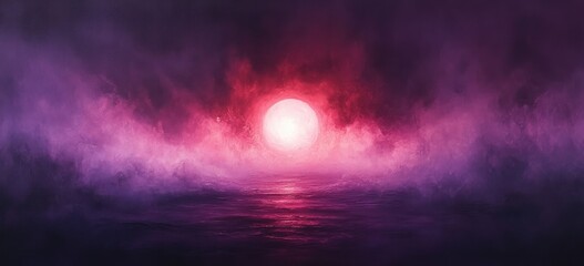 Aufkleber - Deep Purple Background with Black Border and Bright Ethereal Center Blurred Soft Texture for Elegant Website or Paper Design