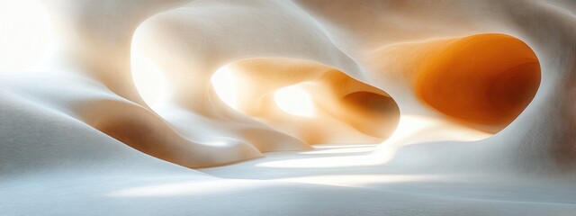 Aufkleber - Minimal Abstract Design with Smooth Curves and Natural Lighting in Digital Art Style