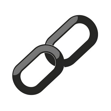 A simple vector icon of two interlocked chain links, black on a white background, with a sleek and modern design style.