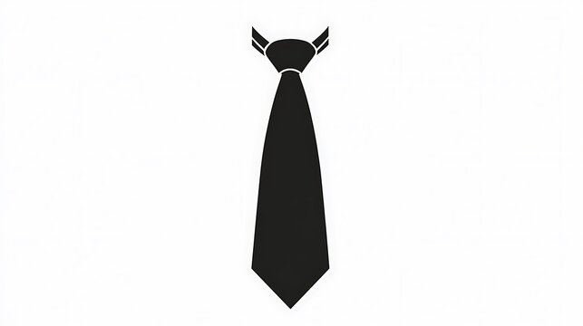 A simple vector logo of an unbuttoned tie, in a flat design with a minimalist style, on a white background in black color
