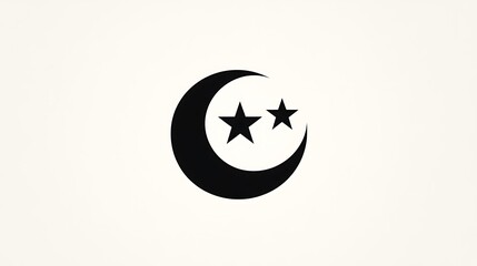 Fototapete - depicting a crescent moon and star, a symbol associated with Muslims. 