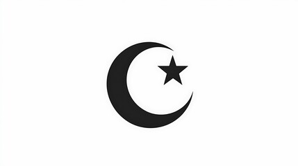 Fototapete - depicting a crescent moon and star, a symbol associated with Muslims. 