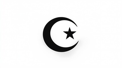 Fototapete - depicting a crescent moon and star, a symbol associated with Muslims. 