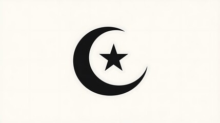 Fototapete - depicting a crescent moon and star, a symbol associated with Muslims. 