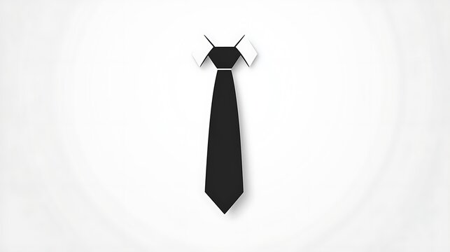 A simple vector logo of an unbuttoned tie, in a flat design with a minimalist style, on a white background in black color