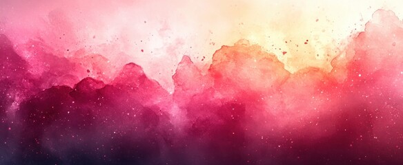 Aufkleber - Watercolor Pink Background Abstract Texture Design Painting with Paint Drips Splatters and Artistic Elements