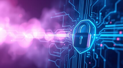 Sticker - a soft pastel artwork depicting cybersecurity and data protection, intense dramatic lighting, high c