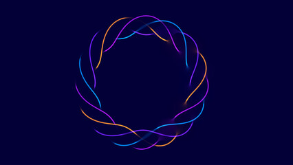 Leinwandbilder - Dynamic Round Twisted Shape. Abstract Modern Graphic Design Element. Geometric Braid Symbol. Colorful Gradient Blend Design. Creative Vector Template. Impossible Circle Sign. Abstract Design Vector.