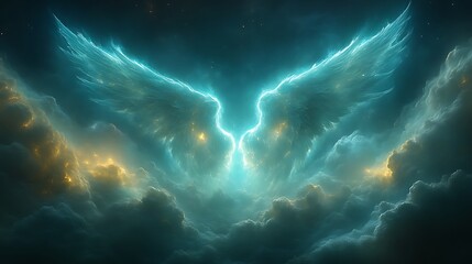 Wall Mural - Celestial Wings Emerge From Cosmic Clouds