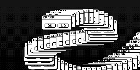 Poster - Critical Error Warning Popup Message. Vintage User Interface. 1-Bit Pixel Operating System UI Error. Vector Illustration.