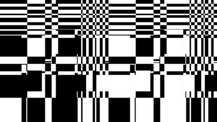 Leinwandbilder - Distorted Checkered Pixels Glitch Effect Abstract Background. Glitched Stripes and Random Pixels Television Screen. Distorted Glitch Effect. NO SIGNAL TV Frame Vector.