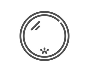 Poster - mirror line icon. round wall mirror sign. reflecting glass surface symbol. quality design element. l