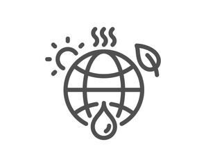 Poster - climate change line icon. global warming sign. planet sustainability symbol. quality design element.