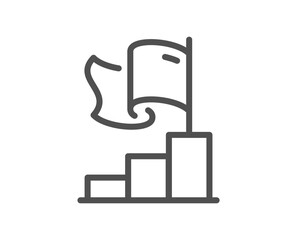 Poster - goal line icon. success target challenge sign. business economic steps symbol. quality design elemen