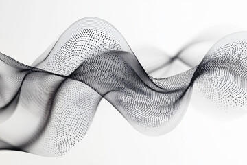 Poster - Wave-like pattern created from intricate black and white lines displays fluid movement and depth in a modern design