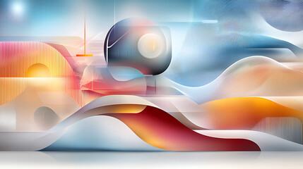 Poster - Dynamic abstract art composition digital realm visual artwork colorful vortex creative perspective modern aesthetics