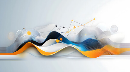 Poster - Dynamic abstract waves illustrating technology concepts digital space visual art modern design aesthetic perspective