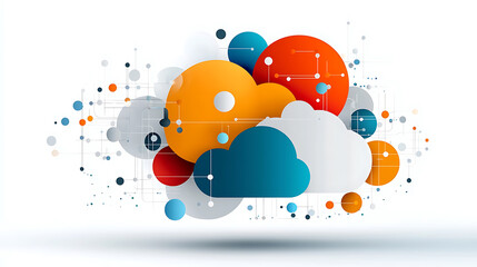 Poster - Dynamic cloud composition digital environment abstract art modern design minimalist viewpoint creative concept