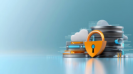 Poster - data security measures digital environment graphic design technology modern viewpoint cyber protecti