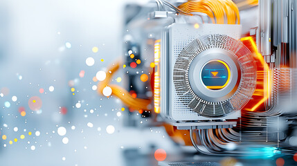 Poster - Innovative technology display modern laboratory digital artwork futuristic environment close-up view cutting-edge concepts