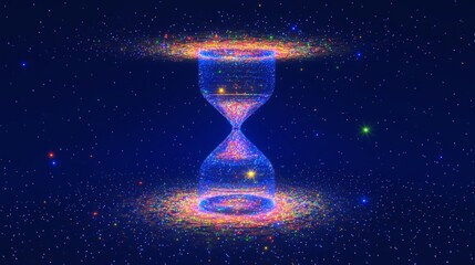 Wall Mural - cosmic hourglass time space and stardust abstract art