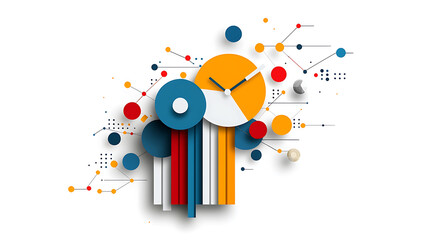 Poster - Creative clock design modern art gallery wall decor contemporary abstract artwork vibrant colors
