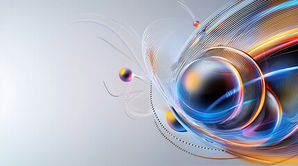 Fototapete - Dynamic abstract art presentation digital space graphic design modern aesthetic eye-level visual innovation