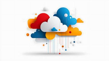 Poster - Abstract cloud illustration digital art colorful design modern aesthetic creative viewpoint visual concept for impact