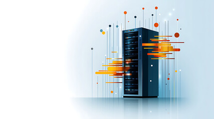 Poster - Data center performance optimization technology hub digital art modern environment futuristic viewpoint data management concepts