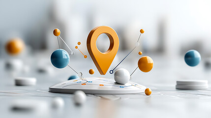 Poster - Location-based services urban environment digital illustration modern technology creative perspective geolocation concept