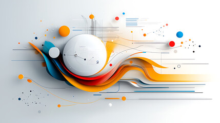 Poster - Dynamic abstract art design digital space graphic visualization modern aesthetics artistic interpretation colorful shapes