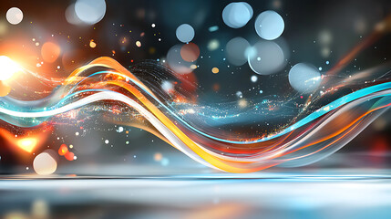 Poster - Dynamic colorful abstract waves studio digital art contemporary close-up visual energy and movement