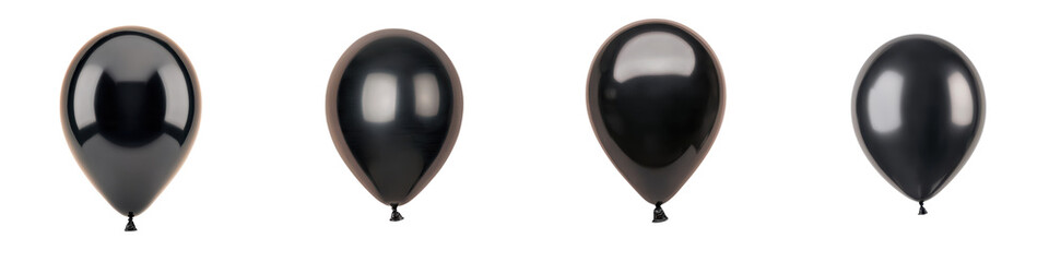 Fototapete - Elegant monochrome helium balloons in black color arranged in a minimalist studio setting