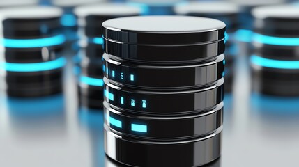 Poster - Modern Data Storage Devices With Illuminated Accents in a Sleek Digital Environment