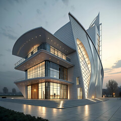 Fototapete - 3d rendering of abstract building