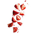 © Bisma Rajpoot - Falling sliced strawberry Isolated on white background